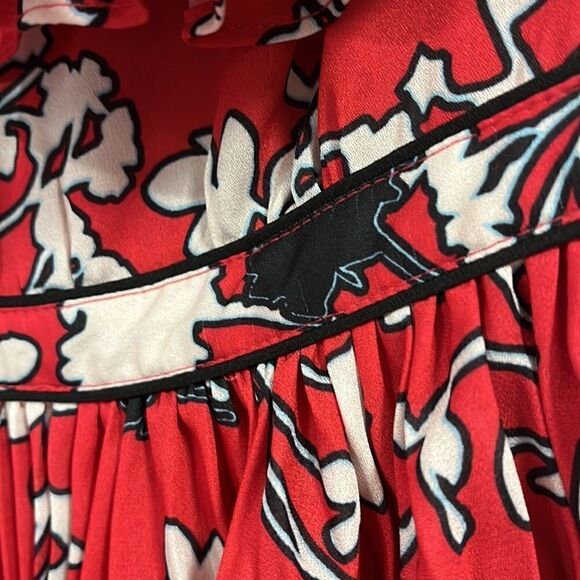 Self Portrait off shoulder pleated floral pattern mini dress - size 2 - Picture 12 of 12